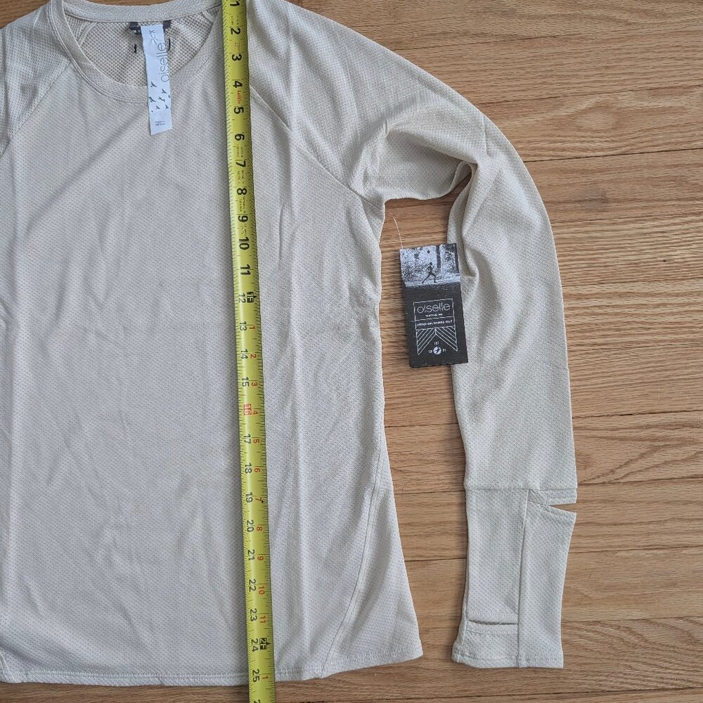 NEW Oiselle Flyout Shirt size 8 Watch View Long Sleeve Running Top Ivory White S - Picture 12 of 12